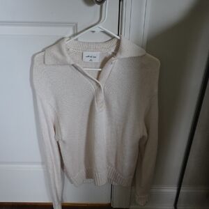 Wildred Free 100% Merino Wool Women's V-Neck Sweater in Cream